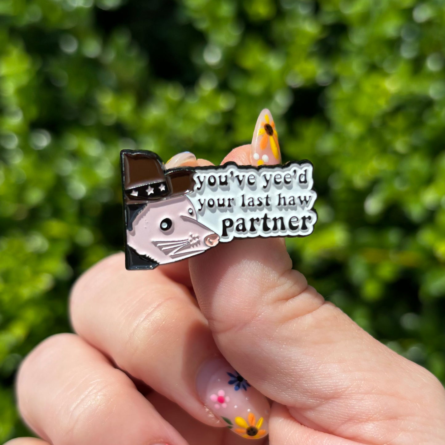 Opossum Enamel Pin