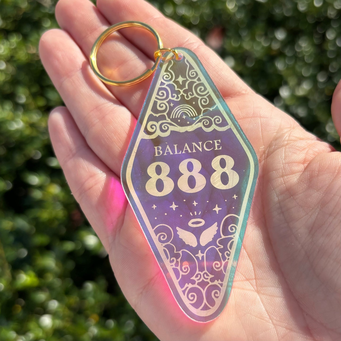 888 Holographic Keychain