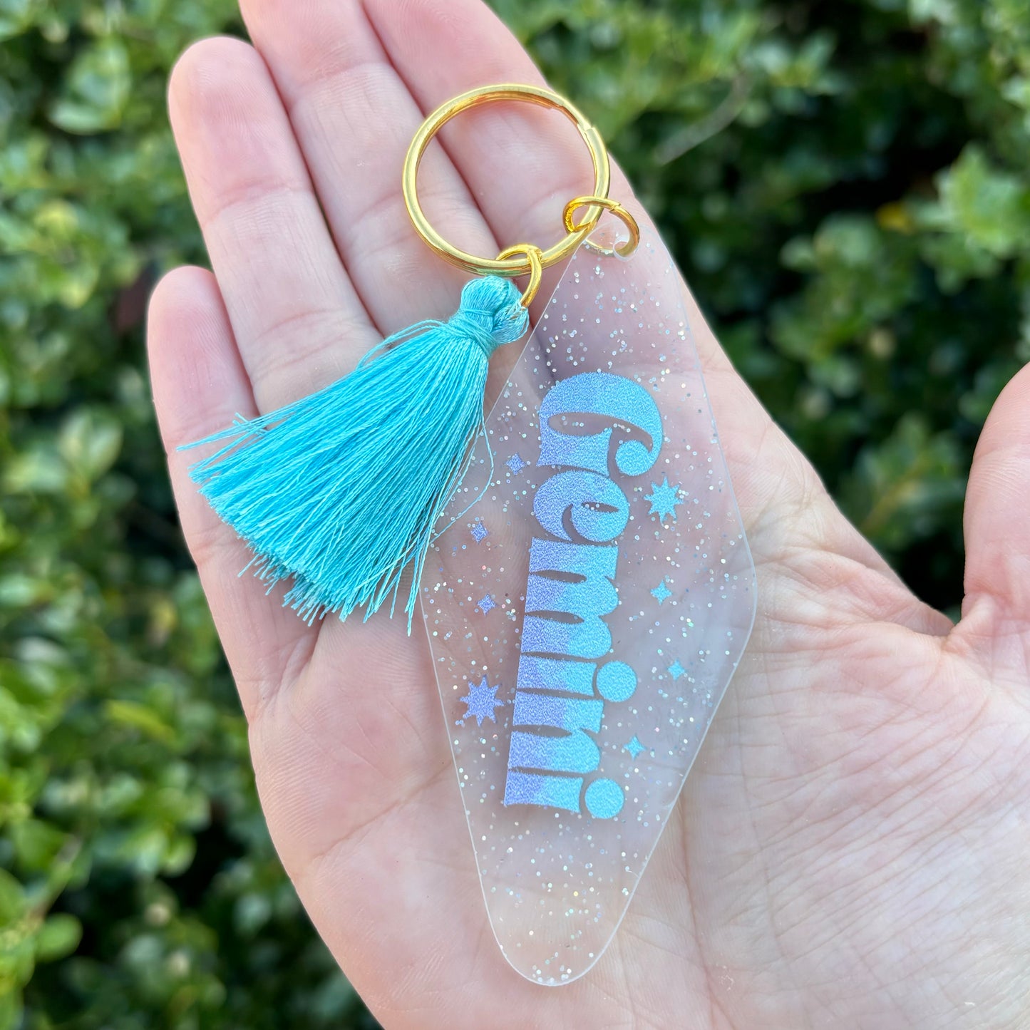 Glitter Zodiac Motel Keychain