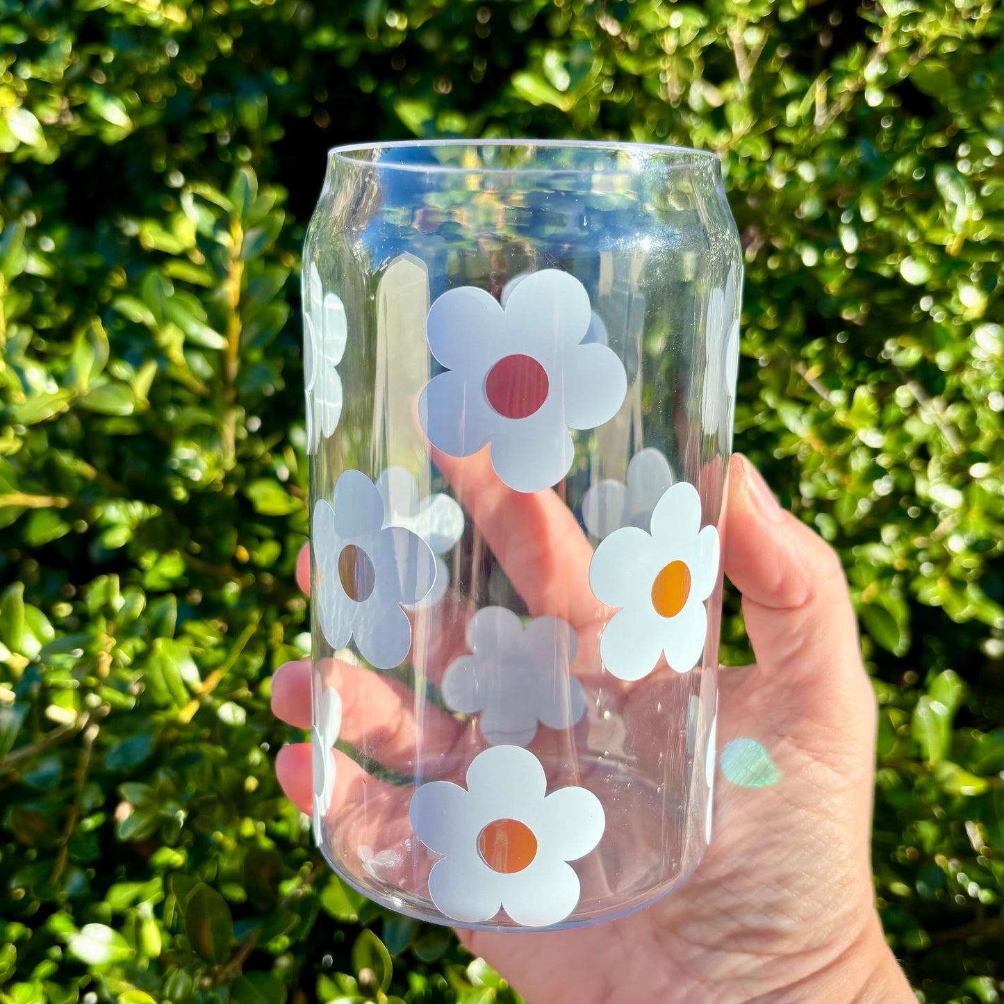 Blue Flower Beer Can Cup