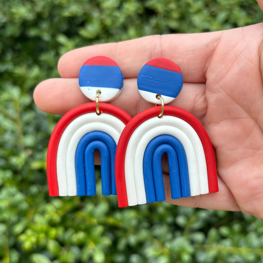 Red, White, & Blue Rainbow Earrings