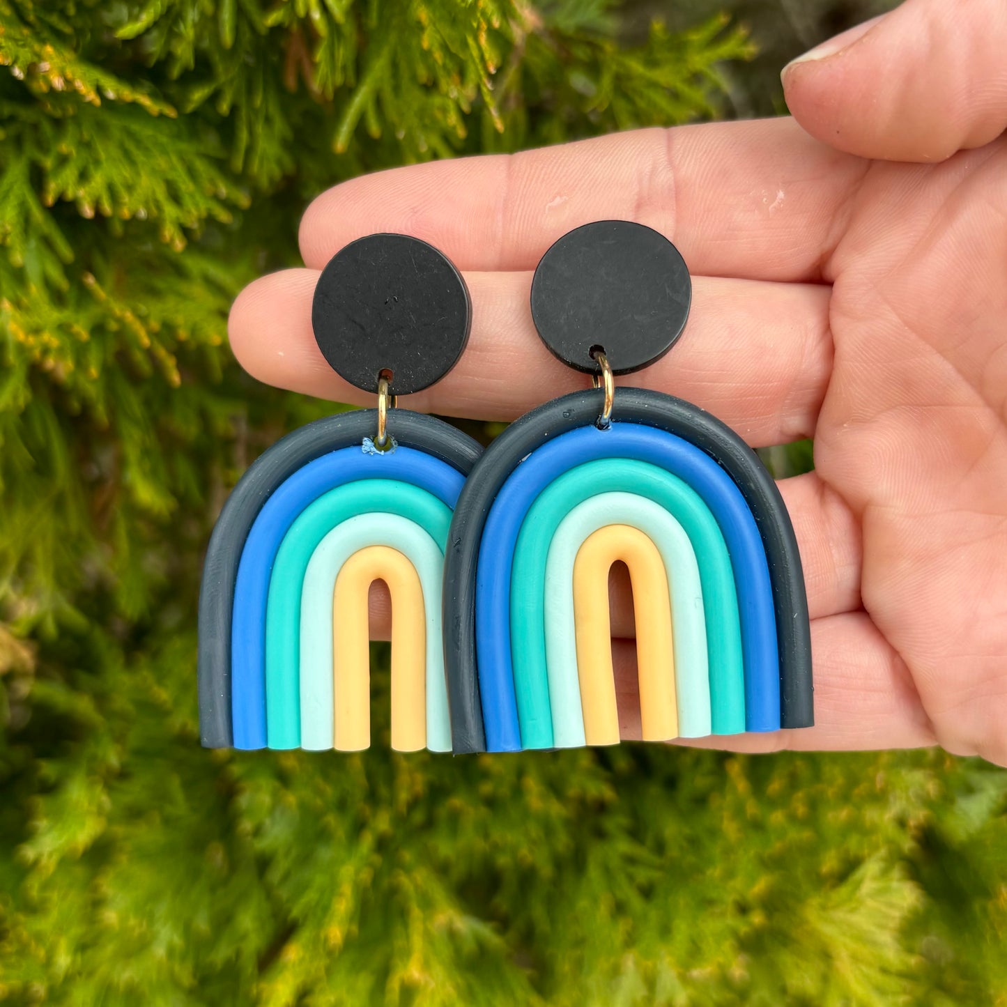 Black & Yellow Rainbow Earrings