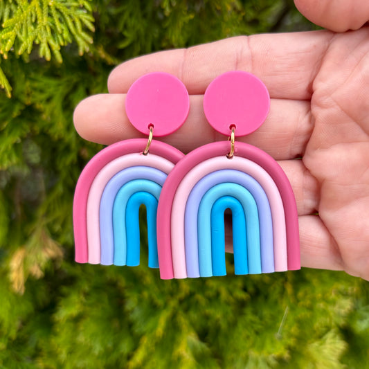 Pink & Blue Rainbow Earrings