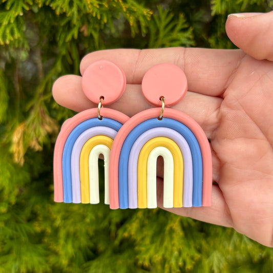 Pink & Yellow Rainbow Earrings