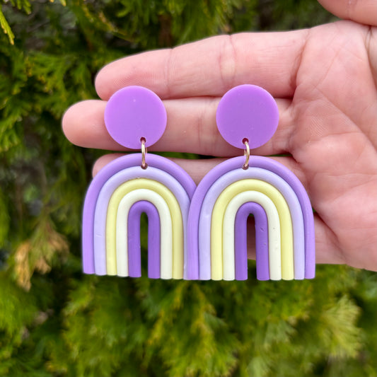 Purple & Yellow Rainbow Earrings