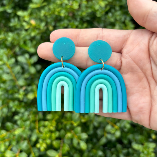 Blue & Teal Rainbow Earrings