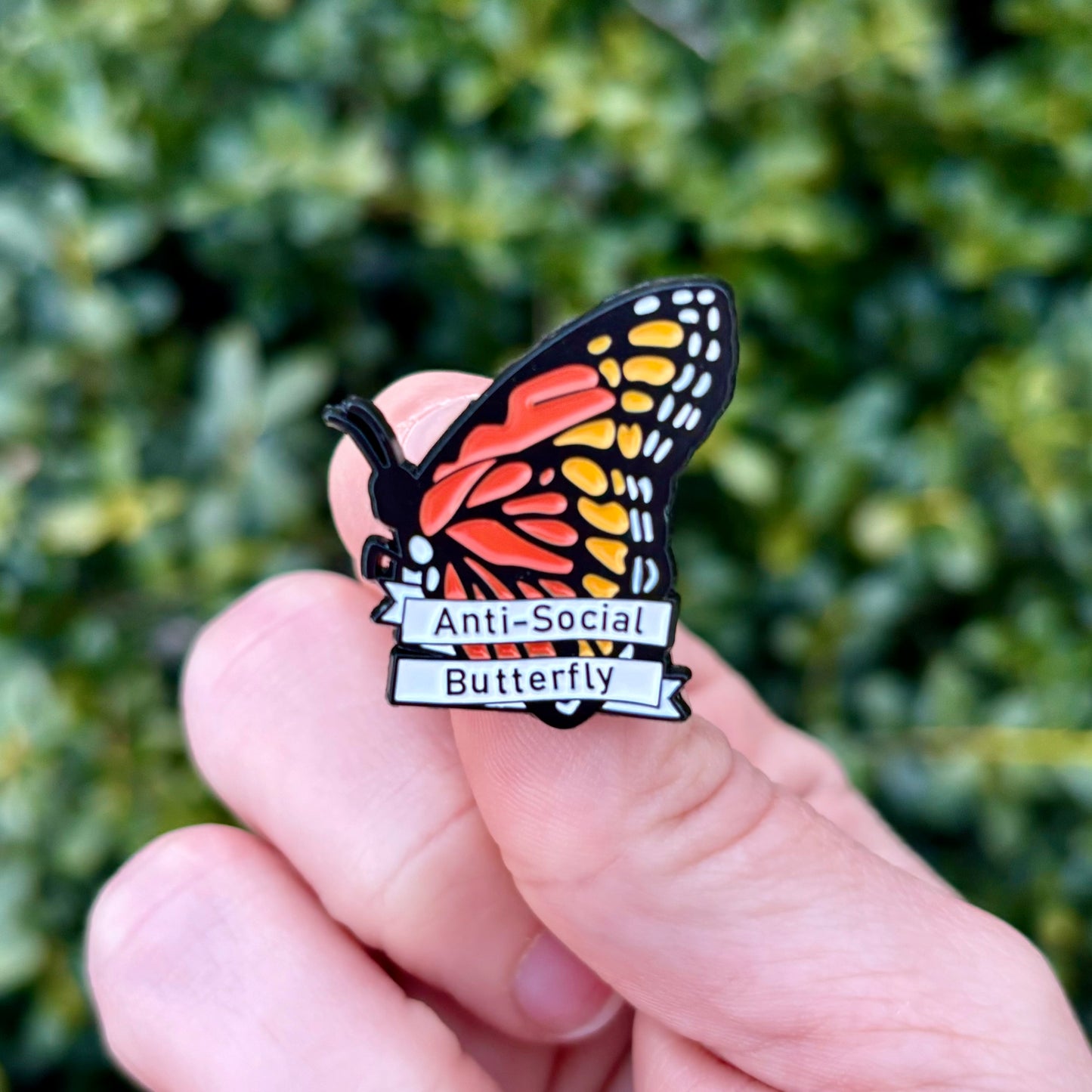 Anti-Social Butterfly Enamel Pin