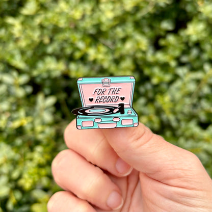 For the Record Enamel Pin