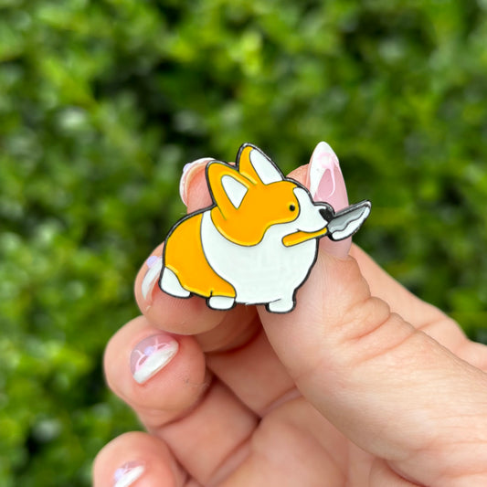 Corgi Enamel Pin