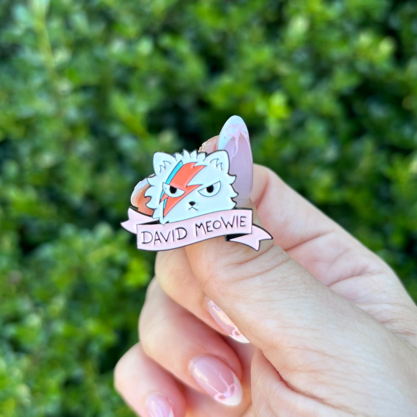 David Meowie Enamel Pin