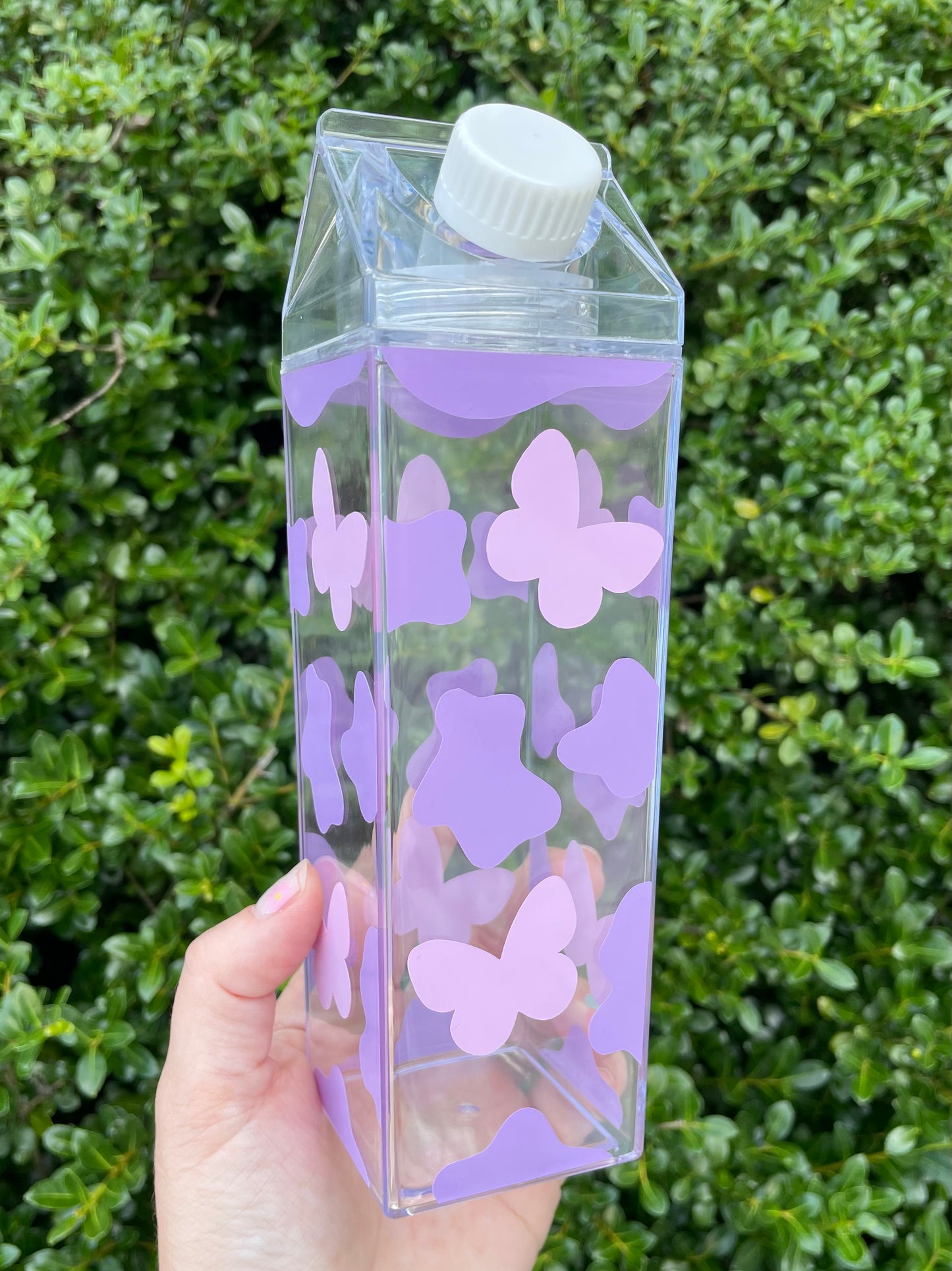 Cow Print Butterfly Milk Carton Water Bottle