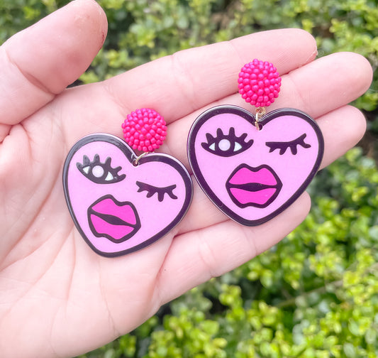 Graphic Heart Earrings