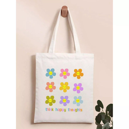 Think Happy Thoughts Canvas Tote Bag