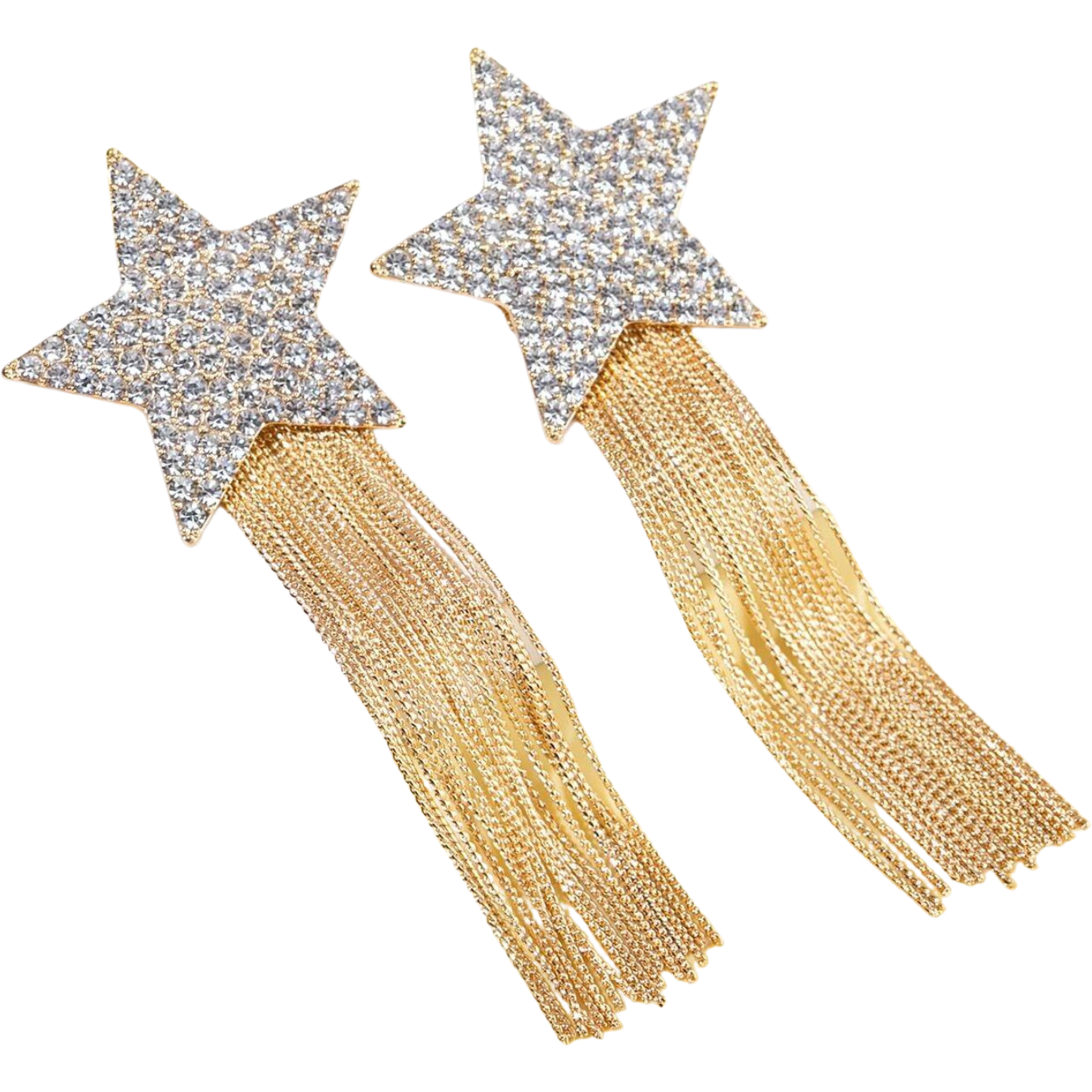 Gold Chain Star Earrings